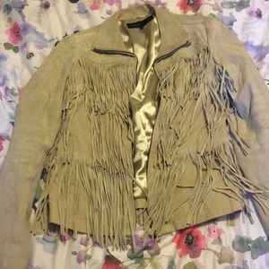 Genuine suede fringe jacket size small